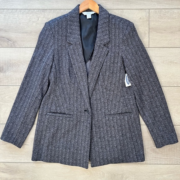 OLD NAVY gray herringbone oversized blazer size small NWT - Picture 1 of 12